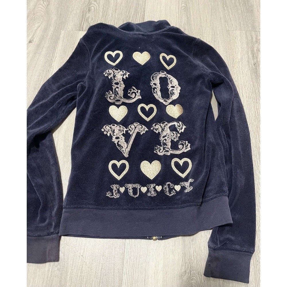 Juicy Couture Y2K Velour Zip Track Jacket Sz 12 Youth Junior‎ Spellout Hoodie